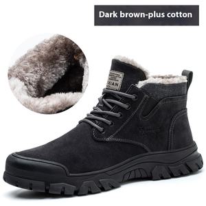 Stivali Antinfortunistici da <span class=keywords><strong>Uomo</strong></span> Invernali Caldi Foderati in Lana di Cotone con Tacchi Alti e Punta in Acciaio, Protezione Anti-Urto e Anti-Perforazione, <span class=keywords><strong>Scarpe</strong></span> Durevoli - Product Image 2