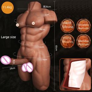 Muñeco Masculino de Silicona Líquida, Medio Cuerpo, <span class=keywords><strong>Sexy</strong></span>, Musculoso, Hombre Fuerte, con Nervuras, Pene Realista, Masturbador Femenino, Simulación Suave - Product Image 6