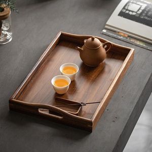 South American Walnut Wood Solid Wood <b>Tray</b> Rectangle Polished Storage <b>Tray</b> For <b>Tea</b> Set Tableware Home Use - Product Image 4
