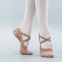 7000072 Vente en gros OEM à prix abordable, Chaussures de danse et de ballet pour filles, pliables, en toile, à semelle fendue, extensibles, rose ballet