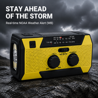 Radio météo d'urgence 5000 mAh avec alerte NOAA, lampe torche solaire à manivelle pour la saison des ouragans, kit de survie transfrontalier