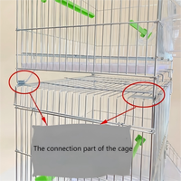 Cage à oiseaux en fer empilable et pliable, anti-rouille, design moderne, mangeoires externes, plateau amovible pour l'élevage de perroquets et canaris