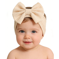 Accessoires pour cheveux d'enfants OEM, style européen et américain, bandeau à nœud ondulé côtelé pour bébés et tout-petits, bandeau à nœud papillon