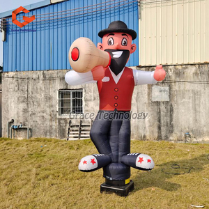 Tùy chỉnh bầu trời vũ công chào đón không khí vũ công người đàn ông với Big hat ngoài trời cửa hàng trang trí <span class=keywords><strong>Inflatable</strong></span> sóng người đàn ông cho quảng cáo - Product Image 5