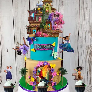 Encantos Kuchen-Topper Dekoration Encantos Geburtstag Partyzubehör magischer Film Liebes-Encantos Frohe Geburtstagstorte Topper