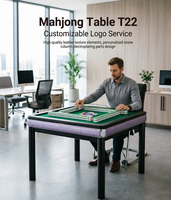 Table de mahjong automatique à pieds fixes pour 4 joueurs, double usage, structure stable, facile à nettoyer