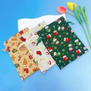 The New Listing Festive Gift Pouches Cotton Bags <b>Drawstring</b> Bag for Gift Storage - Product Image 3