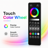 Control Remoto LED 2.4G Inalámbrico RF con Atenuador Táctil RGB/RGBW para Tiras de Luz LED, Lámpara de Techo de Cuatro Zonas, Kit de Iluminación para el Hogar con Alcance de 30M