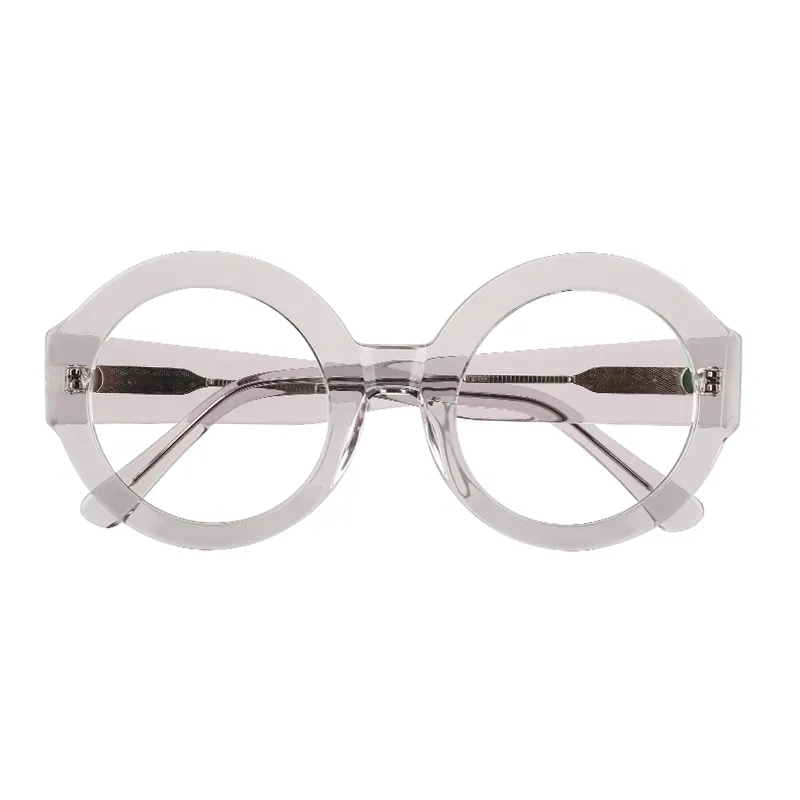 Fashion Retro Oversized Round Big Frame Clear Acetate Glasses Eyeglasses