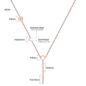 Collares Populares con Colgante de Barra de Acero Inoxidable, Diseño Simple y Elegante para Mujer - Product Image 2