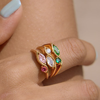 Bague Classique Cercle en Acier Inoxydable Plaqué Or 18K pour Femme avec Incrustation de Zircon, Nouveauté Transfrontalière Bowei, Origine Yiwu, Vente en Gros