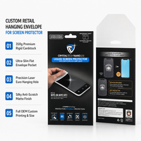 Boîte d'emballage en verre trempé de haute qualité pour protecteur d'écran personnalisé, emballage de film en verre pour téléphone portable