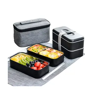 Grosir Cina Kotak Makan Siang Bento Tiffin Baja Tahan Karat Sekolah Anak-anak untuk Makanan Panas Anak-anak dengan Tas