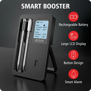 BFOUR 300FT Inteligente Bluetooth Digital Cozinhar Termômetro de Carne Sem Fio para Churrasqueira Forno com Bluetooth APP