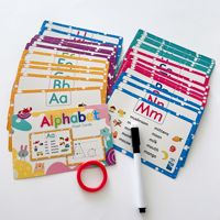 Estilos Populares con Ejercicios Reutilizables y Borrables para el Aprendizaje de Palabras y Tarjetas de Escritura, Aptos para la Educación Infantil Temprana.