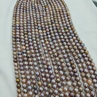 Collier de Perles d'Eau Douce Naturelles, Couleurs Mixtes Rose et Violet, Perles Baroque Irrégulières Edison 9-10mm