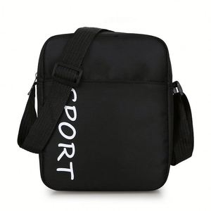 Customized Logo Trendy Striped Black Oxford <b>Messenger</b> Versatile Crossbody Shoulder <b>Bag</b> <b>for</b> <b>Men</b> Casual Sports Commute Travel - Product Image 1