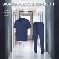 Ensemble de blouses médicales unisexes à col en V, uniforme d'hôpital, pantalon large, tenue de travail pour infirmières avec poche pour le personnel clinique et vétérinaire