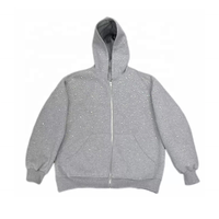 Sudadera con capucha de felpa francesa con cremallera y pedrería de alta calidad para hombre Benta Shangpin, estilo urbano