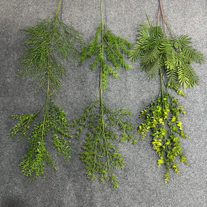 Feuilles de plantes vertes artificielles en plastique les plus vendues pour la décoration des arrangements floraux de Thanksgiving et de mariage - Product Image 2