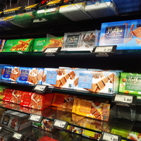 Étagère à chocolat poussoir supermarché Snack biscuits poussoir plateau étagère à ressort poussoir pour cigarette
