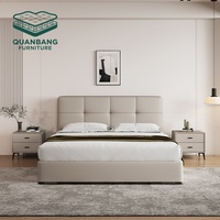 Meubles de chambre à coucher de luxe, cadre de lit Queen/King Size, design moderne, base de lit en bois massif, lits simples/doubles pour appartement/villa