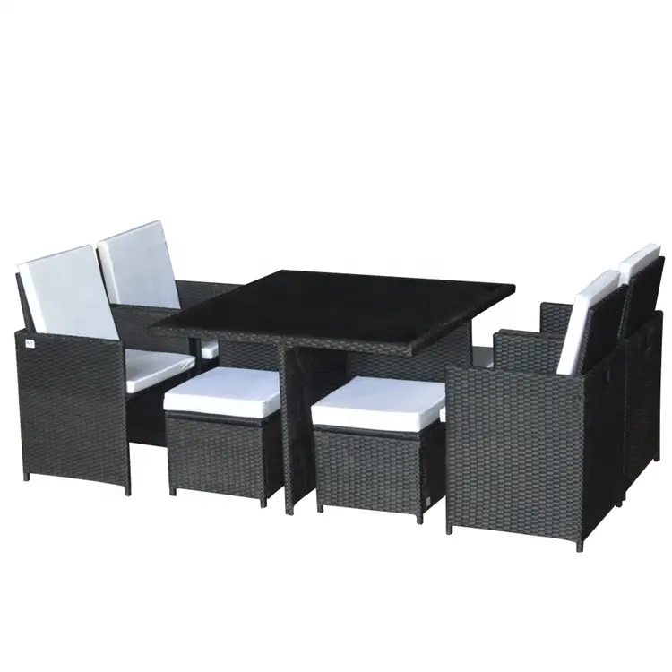 Patio Set 4 Seater Outdoor Rattan Effect Cube Garden Furniture/Cube Table RLF-17D-008