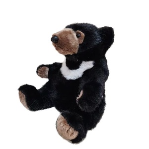 Stuffed Bear Toy Plush <b>Black</b> White Cat Doll Small Bear Plushie Children's Sleep <b>Pillow</b> Home Decoration Holiday Gift Polyester - Product Image 2
