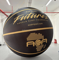 Ornement gonflable géant de basket-ball 3m en taffetas de polyester avec lumières LED et télécommande pour décoration extérieure sur le thème de l'amour