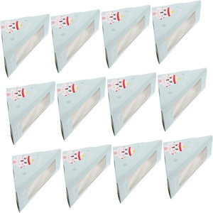 Eco Friendly triangolare Sandwich scatole finestra usa <span class=keywords><strong>e</strong></span> getta carta da forno imballaggio per panini <span class=keywords><strong>Pizza</strong></span> <span class=keywords><strong>e</strong></span> dessert per feste - Product Image 1