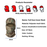 Cagoule tactique exclusive à capuche intégrée, masque de ski et cyclisme d'extérieur en polyester, coupe-vent, respirant et léger pour le sport