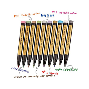 Juego de Marcadores Metálicos de 10 Colores, Marcadores de Pintura Personalizados para Papel Negro, Pintura en Roca, Tarjetas, Cerámica, Álbumes de Fotos, Vidrio - Product Image 3