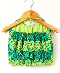 Conjunto de ropa tradicional para fiesta para niñas, Top y pantalones Dhoti estampados de Twisha, color verde (6 meses - 14 años) - Product Image 2