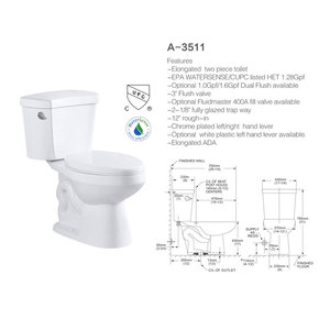 2022 CUPC Ensemble WC et lavabo deux pièces, WC américain à siphon, WC de salle de bain, WC chinois pour filles - Product Image 5