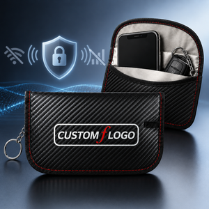 <span class=keywords><strong>Pochette</strong></span> de protection <span class=keywords><strong>RFID</strong></span> en fibre de carbone pour clés de voiture et téléphones portables, <span class=keywords><strong>anti</strong></span>-vol de signal, étui OEM - Product Image 1