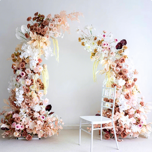 Arco de Rosas Artificiales Estilo Europeo de 1.8+2.1m, Color Marrón Otoñal, para Propuestas de Matrimonio y Fiestas - Product Image 1