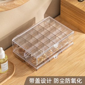Jewelry Storage Box Plastic Rectangle 182x130x52mm With Lids For Earrings Clips Display Portable Transparent Dustproof - Product Image 3