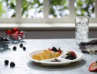 Assiettes Robustes Compostables de 10 Pouces à 3 Compartiments, Écologiques en Bagasse, Jetables en Papier de Canne à Sucre