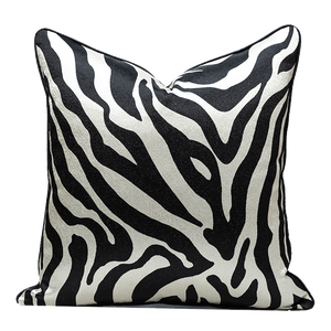 Livraison gratuite taie d'oreiller en polyester avec rayures zébrées abstraites, oreiller moderne au design de <span class=keywords><strong>jungle</strong></span> tropicale pour canapé de salon - Product Image 2