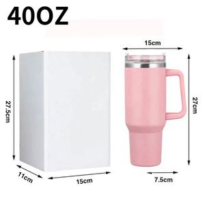 Vente en gros de gobelets isothermes en acier inoxydable à double paroi de 40 oz, réutilisables, isolés sous vide, en vrac, avec poignée - Product Image 2