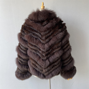 Manteau en vraie fourrure de lapin Jxwatcher, vente en gros Brésil, Casaco De Pele De Coelho, manteau réversible en vraie fourrure de renard pour femme, bouton unique, personnalisé - Product Image 4