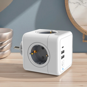 E02c- EU/Germany/France Power Cube Socket E02c Alexa Socket Multiplug Outlet With <b>Usb</b> Port E02c - Product Image 1