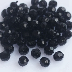 2023 Hot Sale Wholesale Acrylic Faceted <strong>Black</strong> <strong>Beads</strong> 8mm 10mm For DIY Bracelet Bags Making - Product Image 2
