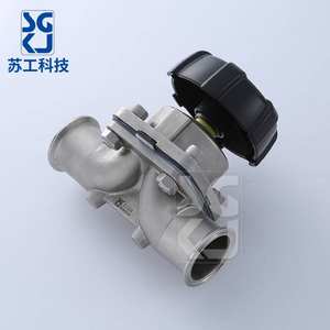 Válvula de Diafragma Manual de Acero Inoxidable de Instalación Rápida con Estructura de Control de Abrazadera Sanitaria de Paso Directo - Product Image 4