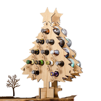 Weihnachts-Countdown-Ornamente Weinflaschenhalter Aufbewahrung Holz-Weinregal und Dekorationen für Heim und Bar