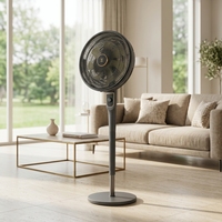 Ventilador de Pedestal Eléctrico con Motor de CC de Cobre Puro, Control Remoto, Altura Ajustable, 7 Aspas Oscilantes, Eficiencia Energética Clase A+++.