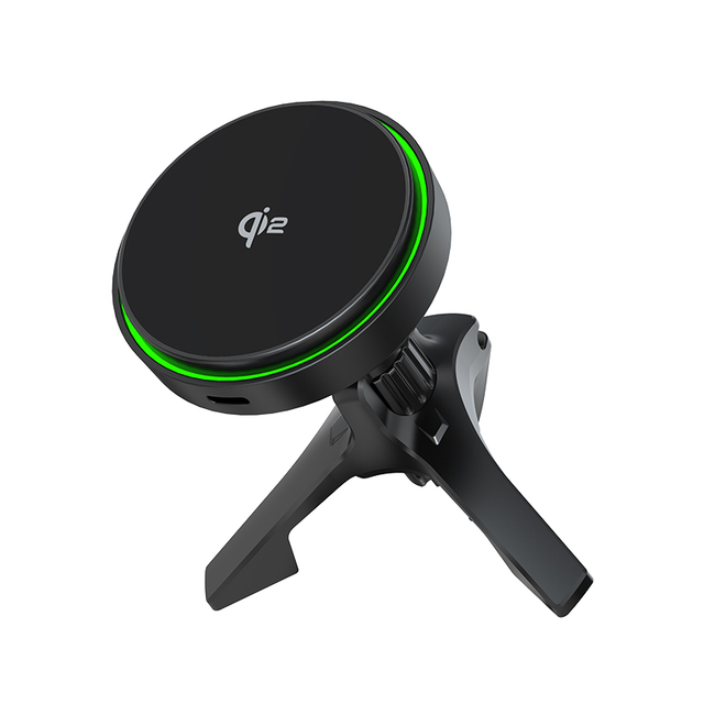 Best Selling Products 2025 Qi2 Certified 15W Fast Charging Strong Magnetic Car Wireless Charger with LED Light