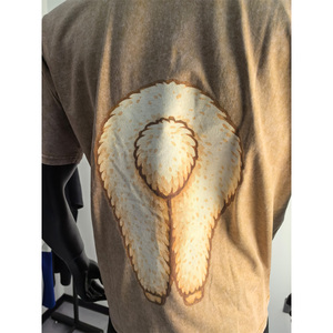 Luxury 100% Cotton Acid Wash Oversized Taped Neck Crew Neck Men's <b>Tshirt</b> Custom DTG Print for Travel Wear - Product Image 3