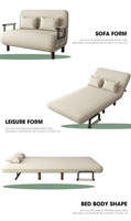 Canapé-lit pliant multifonctionnel en cuir au design moderne, unité double rétractable push-pull pour la maison, le balcon, la chambre et le salon