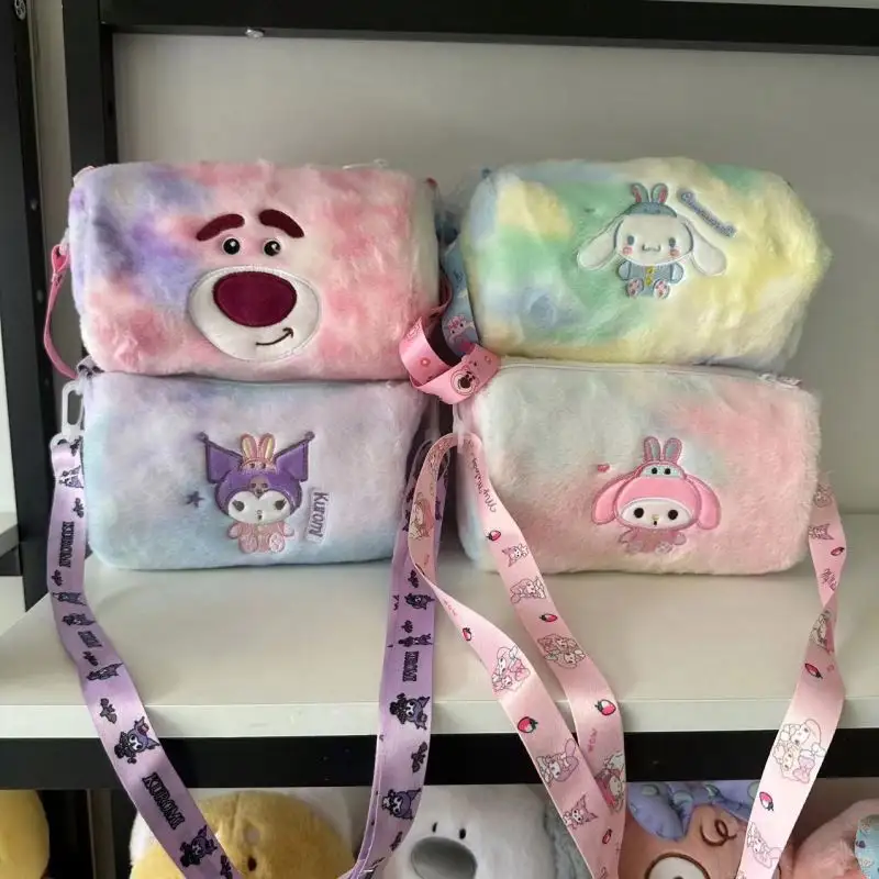 New ruunjoy sanrioed sang trọng Túi Anime kuromi plushie Túi xách Crossbody Túi Phim hoạt hình Kawaii trẻ em du lịch ngoài trời Túi xách tay